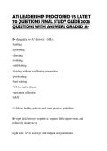 ATI LEADERSHIP PROCTORED V5 LATEST&NewLine;70 QUESTIONS FINAL STUDY GUIDE 2026&NewLine;QUESTIONS WITH ANSWERS GRADED A&plus;&NewLine;