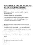ATI LEADERSHIP RN VERSION A PREP SET 2026&NewLine;TESTED QUESTIONS WITH RATIONALE&NewLine;