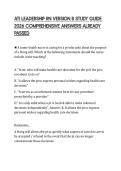 ATI LEADERSHIP RN VERSION B STUDY GUIDE&NewLine;2026 COMPREHENSIVE ANSWERS ALREADY&NewLine;PASSED&NewLine;