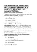 LAB&colon; WOUND CARE AND OSTOMY QUESTIONS AND ANSWERS WITH COMPLETE SOLUTIONS 100&percnt; CORRECT RATED A&plus;