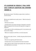ATI LEADERSHIP RN VERSION C FINAL PAPER&NewLine;2026 COMPLETE QUESTIONS AND ANSWERS&NewLine;GRADED A&plus;