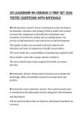 ATI LEADERSHIP RN VERSION C PREP SET 2026&NewLine;TESTED QUESTIONS WITH RATIONALE