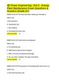 4B Power Engineering Unit 5 - Energy Plant Maintenance Exam Questions & Answers &lpar;Grade A&plus;&rpar;&period;docx&NewLine;&NewLine;