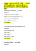 Power Engineering 4B - Unit 7 - Types of Prime Movers and Heat Engines Exam Questions & Answers &lpar;Grade A&plus;&rpar;&period;docx&NewLine;&NewLine;