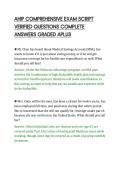 AHIP COMPREHENSIVE EXAM SCRIPT&NewLine;VERIFIED QUESTIONS COMPLETE&NewLine;ANSWERS GRADED APLUS