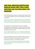 AHIP FINAL MEDICARE CERTIFICATION&NewLine;BUNDLED EXAMS SCRIPT FINAL PAPER&NewLine;QUESTIONS AND SOLUTIONS READY FOR&NewLine;INSURANCE