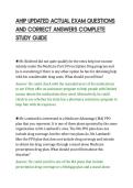 AHIP UPDATED ACTUAL EXAM QUESTIONS&NewLine;AND CORRECT ANSWERS COMPLETE&NewLine;STUDY GUIDE