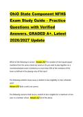 OhiO State Component NFHS &NewLine;Exam Study Guide &ndash; Practice &NewLine;Questions with Verified &NewLine;Answers&period; GRADED A&plus;&period; Latest &NewLine;2026&sol;2027 Update