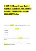 OSHA 510 Exam Study Guide &ndash; &NewLine;Practice Questions with Verified &NewLine;Answers&period; GRADED A&plus;&period; Latest &NewLine;2026&sol;2027 Update 