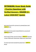 PETROBOWL Exam Study Guide &ndash; Practice Questions with &NewLine;Verified Answers&period; GRADED A&plus;&period; &NewLine;Latest 2026&sol;2027 Update 