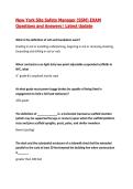 New York Site Safety Manager &lpar;SSM&rpar; EXAM Questions and Answers&vert; Latest Update