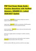 PNP final Exam Study Guide &ndash; &NewLine;Practice Questions with Verified &NewLine;Answers&period; GRADED A&plus;&period; Latest &NewLine;2026&sol;2027 Update 