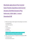 Manitoba Agricultural Pest Control &NewLine;Exam Practice Questions And Correct &NewLine;Answers &lpar;Verified Answers&rpar; Plus &NewLine;Rationales 2026 Q&A &vert; Instant &NewLine;Download Pdf