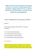 ABSA EXAM American Board of Surgical &NewLine;Assistant Actual Exam 2026 2027 Practice &NewLine;Questions with Rationales  Accurate Exam &NewLine;Brand New Just Released