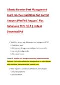 Alberta Forestry Pest Management &NewLine;Exam Practice Questions And Correct &NewLine;Answers &lpar;Verified Answers&rpar; Plus &NewLine;Rationales 2026 Q&A &vert; Instant &NewLine;Download Pdf 