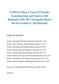 COMSAE Phase 1 Form 113 Practice &NewLine;Exam Questions and Answers with &NewLine;Rationales 2026 2027 Osteopathic Board &NewLine;Review Graded A&plus; Just Released