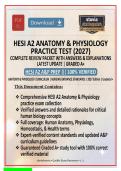 HESI A2 Anatomy & Physiology Practice Test 2027 &vert;  Complete Review &vert; Graded A&plus;