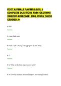 FDOT ASPHALT PAVING LEVEL 2&NewLine;COMPLETE QUESTIONS AND SOLUTIONS&NewLine;VERIFIED RESPONSES FULL STUDY GUIDE&NewLine;GRADED A&plus;