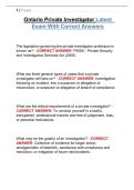 Ontario Private Investigator Latest  Exam With Correct Answers