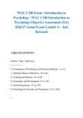 WGU C180 Exam &sol; Introduction to &NewLine;Psychology &sol; WGU C180 Introduction to &NewLine;Psychology Objective Assessment &lpar;OA&rpar; &NewLine;2026&sol;27 Actual Exam Graded A&plus;  Just &NewLine;Released