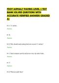 FDOT ASPHALT PAVING LEVEL 2 TEST&NewLine;BANK SOLVED QUESTIONS WITH&NewLine;ACCURATE VERIFIED ANSWERS GRADED&NewLine;A&plus;