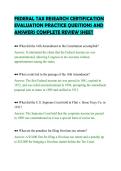 FEDERAL TAX RESEARCH CERTIFICATION&NewLine;EVALUATION PRACTICE QUESTIONS AND&NewLine;ANSWERS COMPLETE REVIEW SHEET