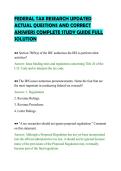 FEDERAL TAX RESEARCH UPDATED&NewLine;ACTUAL QUESTIONS AND CORRECT&NewLine;ANSWERS COMPLETE STUDY GUIDE FULL&NewLine;SOLUTION