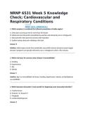 NRNP 6531 Week 5 Knowledge Check&semi; Cardiovascular and Respiratory Conditions 