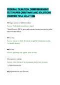 FEDERAL TAXATION COMPREHENSIVE&NewLine;TEST PAPER QUESTIONS AND SOLUTIONS&NewLine;VERIFIED FULL SOLUTION