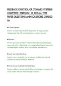 FEEDBACK CONTROL OF DYNAMIC SYSTEMS&NewLine;CHAPTERS 1 THROUGH 10 ACTUAL TEST&NewLine;PAPER QUESTIONS AND SOLUTIONS GRADED&NewLine;A&plus;
