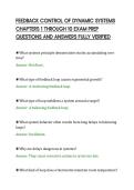 FEEDBACK CONTROL OF DYNAMIC SYSTEMS&NewLine;CHAPTERS 1 THROUGH 10 EXAM PREP&NewLine;QUESTIONS AND ANSWERS FULLY VERIFIED