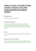 FEEDBACK CONTROL OF DYNAMIC SYSTEMS&NewLine;CHAPTERS 1 THROUGH 10 FINAL PAPER&NewLine;SOLVED QUESTIONS WITH COMPLETE&NewLine;ANSWERS