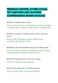 FEEDBACK CONTROL SYSTEMS ACTUAL&NewLine;TEST QUESTIONS AND SOLUTIONS&NewLine;COMPREHENSIVE REVIEW PACKAGE&NewLine;