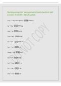 Nursing conversion measurements Exam questions and&NewLine;answers Graded A&plus;&vert;latest update&NewLine;1 mg &equals; &quest; mcg &lpar;mircograms&rpar; - 1000 mcg&NewLine;1g &equals; &quest; mg - 1000 mg&NewLine;1 kg &equals; &quest; g - 1000 g&NewLine;1 oz &equals; &quest; mL - 30 mL&NewLine;1L &equals; &quest; mL - 1000