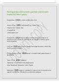 Nursing Jurisprudence Exam questions and answers&NewLine;Graded A&plus;&vert;latest update&NewLine;Jurisprudence - the science or philosophy of law&NewLine;Sources of Law - -Constitutional Law&colon; Federal&comma; State&NewLine;-Statutory Law&colon; Federal&comma; State&NewLine;-Common Law