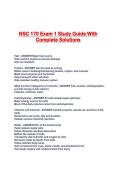 NSC 170 Exam 1 Study Guide With Complete Solutions