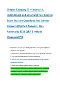 Oregon Category G &mdash; Industrial&comma; &NewLine;Institutional and Structural Pest Control &NewLine;Exam Practice Questions And Correct &NewLine;Answers &lpar;Verified Answers&rpar; Plus &NewLine;Rationales 2026 Q&A &vert; Instant &NewLine;Download Pdf