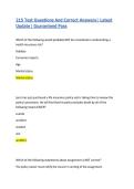 215 Test Questions And Correct Answers&vert; Latest Update&vert; Guaranteed Pass