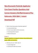 New Brunswick Pesticide Applicator &NewLine;Core Exam Practice Questions And &NewLine;Correct Answers &lpar;Verified Answers&rpar; Plus &NewLine;Rationales 2026 Q&A &vert; Instant &NewLine;Download Pdf 