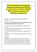 WGU C954 Information Technology &NewLine;Management Practice Exam Western &NewLine;Governors University &lpar;WGU&rpar; nMSITM  &NewLine;BSIT  Objective Assessment &lpar;OA&rpar; &NewLine;2026&sol;2027 Academic Year