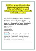 WGU D115 Advanced Pathophysiology &NewLine;Practice Exam Western Governors &NewLine;University &lpar;WGU&rpar; D115 Advanced &NewLine;Pathophysiology Objective Assessment &lpar;OA&rpar; &NewLine;2026&sol;2027 Academic Year
