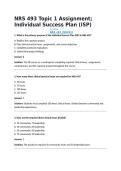 NRS 493 Topic 1 Assignment&semi; Individual Success Plan &lpar;ISP&rpar;