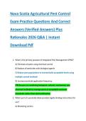 Nova Scotia Agricultural Pest Control &NewLine;Exam Practice Questions And Correct &NewLine;Answers &lpar;Verified Answers&rpar; Plus &NewLine;Rationales 2026 Q&A &vert; Instant &NewLine;Download Pdf