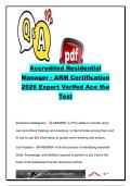 Accredited Residential Manager &lpar;ARM&reg;&rpar; Certification Exam 2026 &vert; 180&plus; Practice Questions with Verified Answers &vert; Property Management&comma; Fair Housing&comma; Leasing&comma; Budgeting & Maintenance
