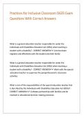 Practices for Inclusive Classroom D635 Exam Questions With Correct Answers&period;