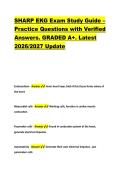 SHARP EKG Exam Study Guide &ndash; &NewLine;Practice Questions with Verified &NewLine;Answers&period; GRADED A&plus;&period; Latest &NewLine;2026&sol;2027 Update &NewLine;SHARP EKG Exam Study Guide &ndash; &NewLine;Practice Questions with Verified &NewLine;Answers&period; GRADED A&plus;&period; Latest &NewLine;2026&sol;2027 Update 