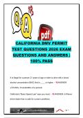California DMV Permit Test 2026 &vert; 100 Practice Questions and Answers &vert; Traffic Laws&comma; Road Signs&comma; Safe Driving & DUI Rules &vert; California Department of Motor Vehicles &lpar;CA DMV&rpar;