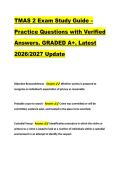 TMAS 2 Exam Study Guide &ndash; &NewLine;Practice Questions with Verified &NewLine;Answers&period; GRADED A&plus;&period; Latest &NewLine;2026&sol;2027 Update 