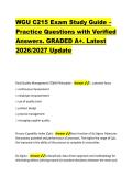 WGU C215 Exam Study Guide &ndash; &NewLine;Practice Questions with Verified &NewLine;Answers&period; GRADED A&plus;&period; Latest &NewLine;2026&sol;2027 Update 