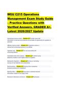 WGU C215 Operations &NewLine;Management Exam Study Guide &ndash; Practice Questions with &NewLine;Verified Answers&period; GRADED A&plus;&period; &NewLine;Latest 2026&sol;2027 Update 